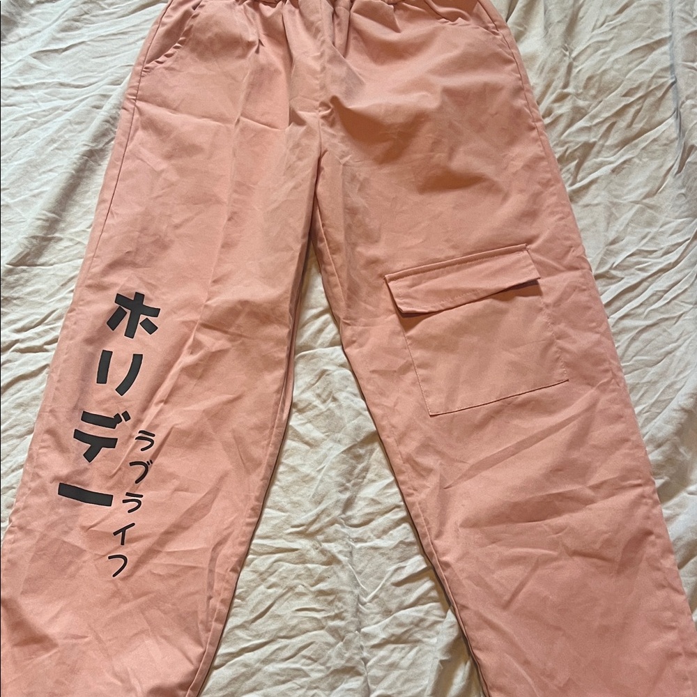 SHEIN Pink Elastic Waist Pants